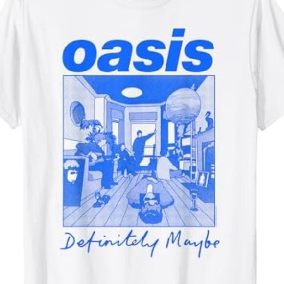 Oasis Definitely Maybe Illustration Graphic T-Shirt Britpop Band Fan Tee 159 - Picture 2 of 5